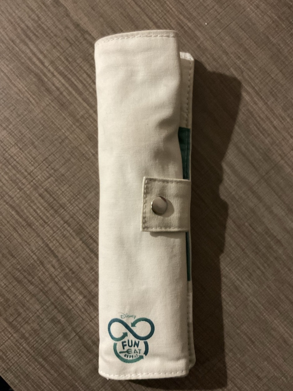 Disney Utensil Roll with Teal Interior and Orange Accents